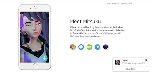 Chatbot agentes susurrantes Mitsuku, curso marketing digital Clase Ejecutiva UC
