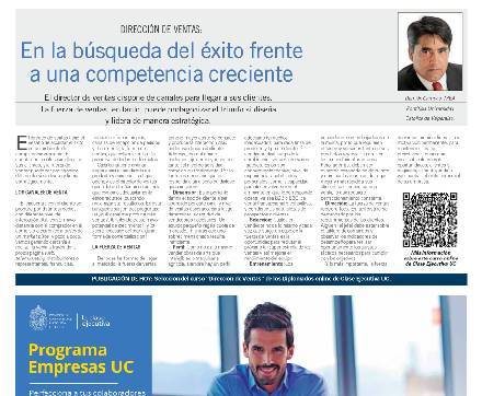 dirección de ventas, curso dirección de ventas Clase Ejecutiva UC