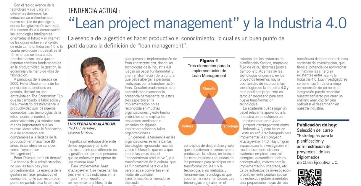 “Lean project management” y la Industria 4.0 - Clase Ejecutiva UC