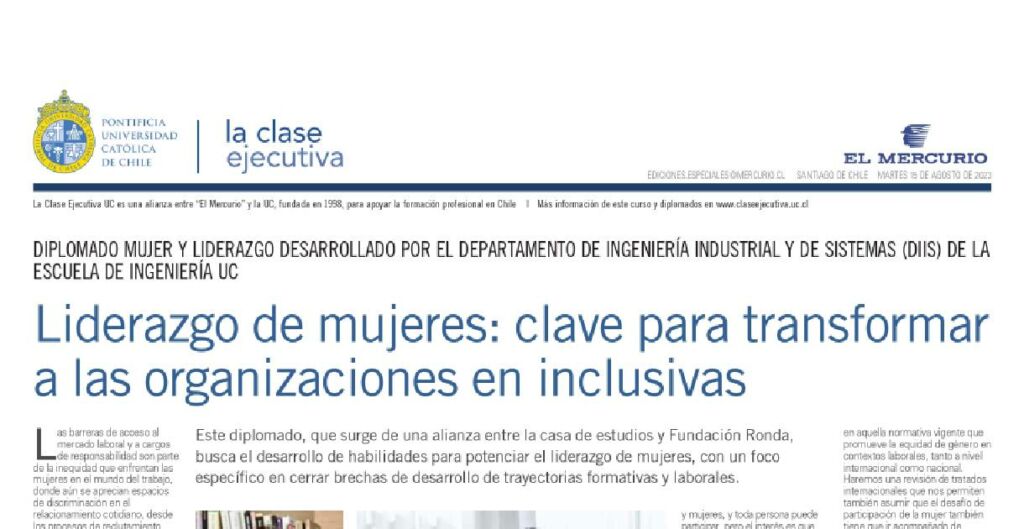 Liderazgo de mujeres, liderazgo femenino, Diplomado Mujer y Liderazgo